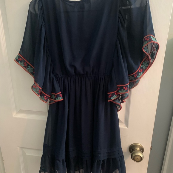 Double Zero navy blue patterned top - Picture 2 of 4